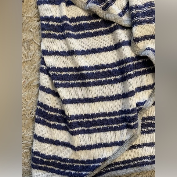 SPLENDID blue white striped long sleeve cardigan sweater large l - Picture 4 of 11